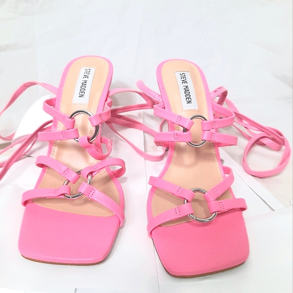 Pink Laceup Heels - Picture 4 of 7